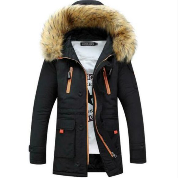 3XL Jacket Outwear Cotton Thicken Hooded Parka Men's Winter Coat Overcoat Autumn
